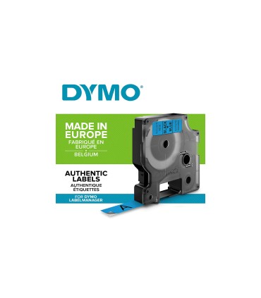 DYMO LabelManager D1 - StandardEtiketten, 12mm x 7m, Schwarz auf Blau