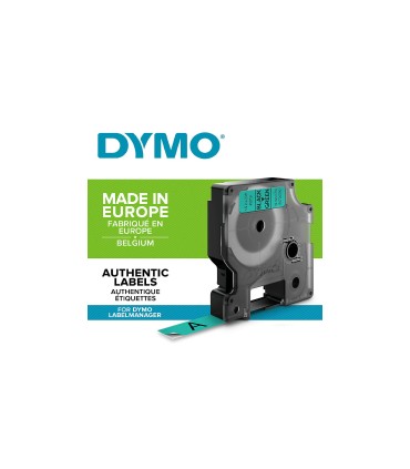 DYMO LabelManager D1 - StandardEtiketten, 12mm x 7m, Schwarz auf Grün