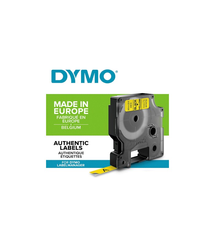 DYMO LabelManager cassette ruban D1 9mm x 7m Noir/Jaune (compatible avec les LabelManager et les LabelWriter Duo)