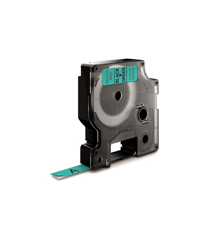 DYMO LabelManager cassette ruban D1 9mm x 7m Noir/Vert (compatible avec les LabelManager et les LabelWriter Duo)