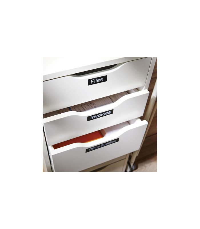 DYMO LabelManager cassette ruban D1 19mm x 7m Blanc/Noir (compatible avec les LabelManager et les LabelWriter Duo)