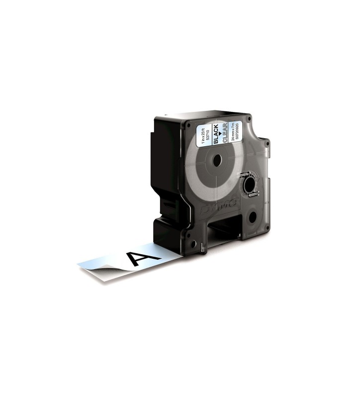 DYMO LabelManager cassette ruban D1 24mm x 7m Noir/Transparent (compatible avec les LabelManager et les LabelWriter Duo)