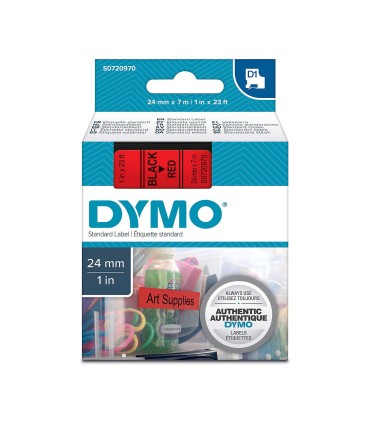 DYMO LabelManager cassette ruban D1 24mm x 7m Noir/Rouge (compatible avec les LabelManager et les LabelWriter Duo)