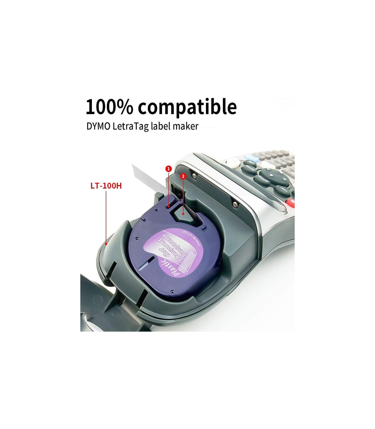 6X Compatible Dymo Ruban 12mm x 4m pour Dymo Letratag XR LT-100H