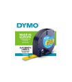 DYMO LetraTag - KunststoffEtiketten 12mm x 4m, Schwarz auf Gelb