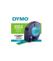 DYMO LetraTag - KunststoffEtiketten 12mm x 4m, Schwarz auf Grün