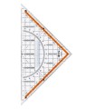 rOtring Geo-Dreieck, Hypotenuse 23 cm, 20 cm Skalierung mit Griff - glasklar