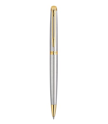 WATERMAN Hemisphere Stylo bille, acier inoxydable, recharge bleue pointe moyenne, Coffret cadeau