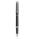 WATERMAN Hemisphere Fountain Pen, Black Lacquer barrel, Palladium trims, medium Nib - Gift boxed