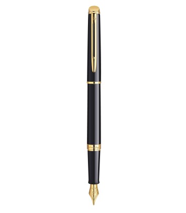 WATERMAN Hemisphere Stylo plume, noir brillant, plume fine, encre bleue, Coffret cadeau