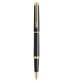 WATERMAN Hemisphere Rollerball, Black Lacquer barrel, Gold trims, fine Point, Black ink Refill - Gift boxed