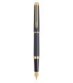 WATERMAN Hemisphere Fountain Pen, Matte Black barrel, Gold trims, fine Nib - Gift boxed