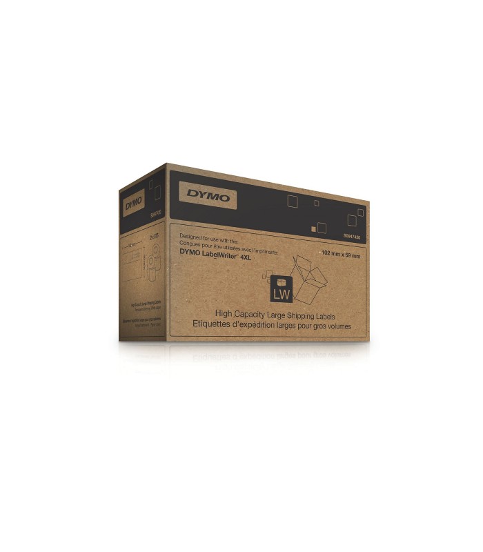 DYMO LabelWriter Boite de 2 rouleaux de 575 étiquettes 4XL large d'expédition pour "LabelWriter 4XL", 102mm x 59mm