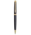 WATERMAN Hemisphere stylo bille, noir brillant, attributs dorés, recharge bleue pointe moyenne, Coffret cadeau 