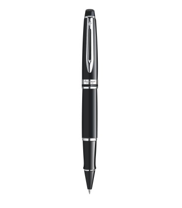 WATERMAN Stylo roller Expert, laque noire, recharge noire pointe fine, Coffret cadeau