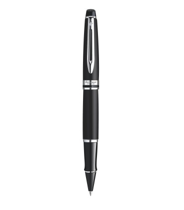 WATERMAN Stylo roller Expert, pointe fine, Noir mate, recharge noire pointe fine, Coffret cadeau