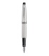 WATERMAN Expert Stylo plume, Acier Inoxydable, plume moyenne, encre bleue, Coffret cadeau