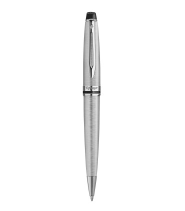 WATERMAN Expert Stylo bille,  Acier Inoxydable, recharge bleue pointe moyenne, Coffret cadeau