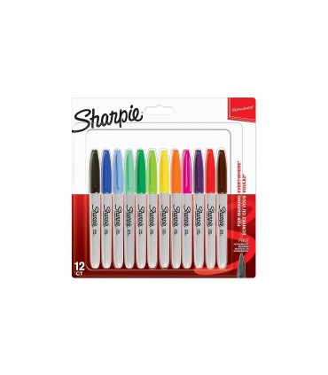  Sharpie Permanent Markers, Fine Point, Red, 12 Count : Office  Products
