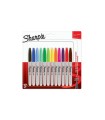 Sharpie Permanent Markers, Fine Point 0.9mm, Assorted Colours, 12 Count, blister pack