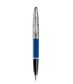 Waterman Carène Contemporain stylo plume, bleu obsession, attributs chromés, plume moyenne 18K, en écrin