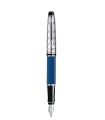 Waterman Expert Deluxe stylo plume, bleu, attributs chromés, plume fine, en écrin