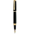 Waterman exception stylo plume, idéal noir, attributs dorés, plume fine 18K, en écrin