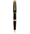 Waterman Charleston stylo plume, noir d'ébène, attributs dorés, plume fine 18K, en écrin