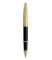 Waterman Carène stylo roller, essentiel or et noir, attributs dorés, recharge encre noire pointe fine, en écrin
