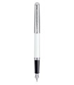 Waterman Hémisphère Deluxe, stylo plume, blanc, attributs chromés, plume fine, en écrin