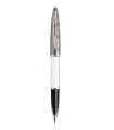 Waterman Carène Contemporain stylo plume, blanc, attributs chromés, plume moyenne 18K, en écrin