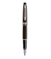 Waterman Expert stylo plume, chocolat, attributs chromés, plume fine, en écrin
