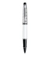 Waterman Expert stylo roller, blanc, attributs chromés, recharge noire pointe fine,, écrin