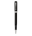 Parker Duofold stylo bille, Noir, attributs chromés, recharge encre noire pointe fine, en écrin