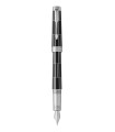 Parker Premier stylo plume, Luxury noir, attributs chromés, plume moyenne 18K, en écrin