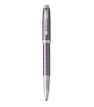 Parker Im Premium stylo roller, violet foncé, attributs chromés, recharge encre noire pointe fine, en écrin