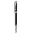 Parker Duofold Centennial Prestige stylo plume, Chevron noir, attributs chromés, plume fine 18K, en écrin