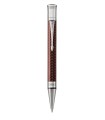 Parker Duofold Centennial Prestige stylo plume, Chevron Burgundy, attributs chromés, plume moyenne 18K, en écrin