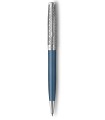 PARKER Sonnet Premium stylo bille, métal et laque Bleu, attributs palladium, Recharge noire pointe moyenne, Coffret cadeau