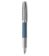 PARKER Sonnet Premium Fountain Pen, Metal and Blue Lacquer, Palladium Trims, 18K Fine Nib - Gift Boxed