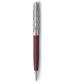PARKER Sonnet Premium Ballpoint Pen, Metal and Red Lacquer, Palladium Trims, Medium Point, Black ink Refill - Gift Boxed