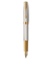 PARKER Sonnet Premium Fountain Pen, Silver Mistral (Silver Sterling), Gold Trims, Fine Nib 18K - Gift Boxed