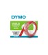 DYMO LetraTag - 3D selbsklebende PrägeEtiketten, 9mm x 3m, Weiß auf Rot