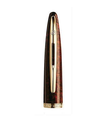 Capuchon pour Stylo plume et Roller WATERMAN Carène, Ambre, Attributs plaqués or.