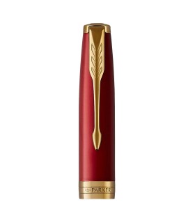Cap for PARKER Sonnet, Red lacquer, Fountain pen & Roller ball, Gold trims.