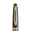 Cap for WATERMAN Expert, Black, Fountain pen & Rollerball, Gold trims.
