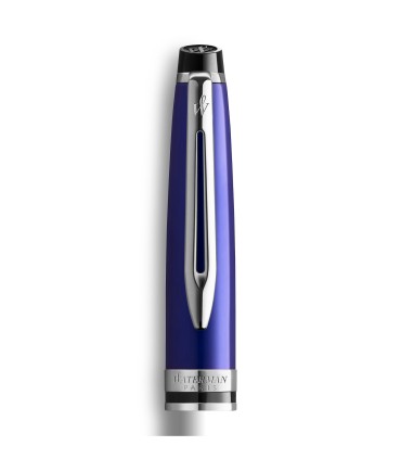 Capuchon pour Stylo bille WATERMAN Expert, Bleu, Attributs Chromés.