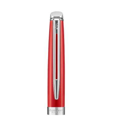 Capuchon pour Stylo bille WATERMAN Hémisphère, Rouge Comet, Attributs Chromés.