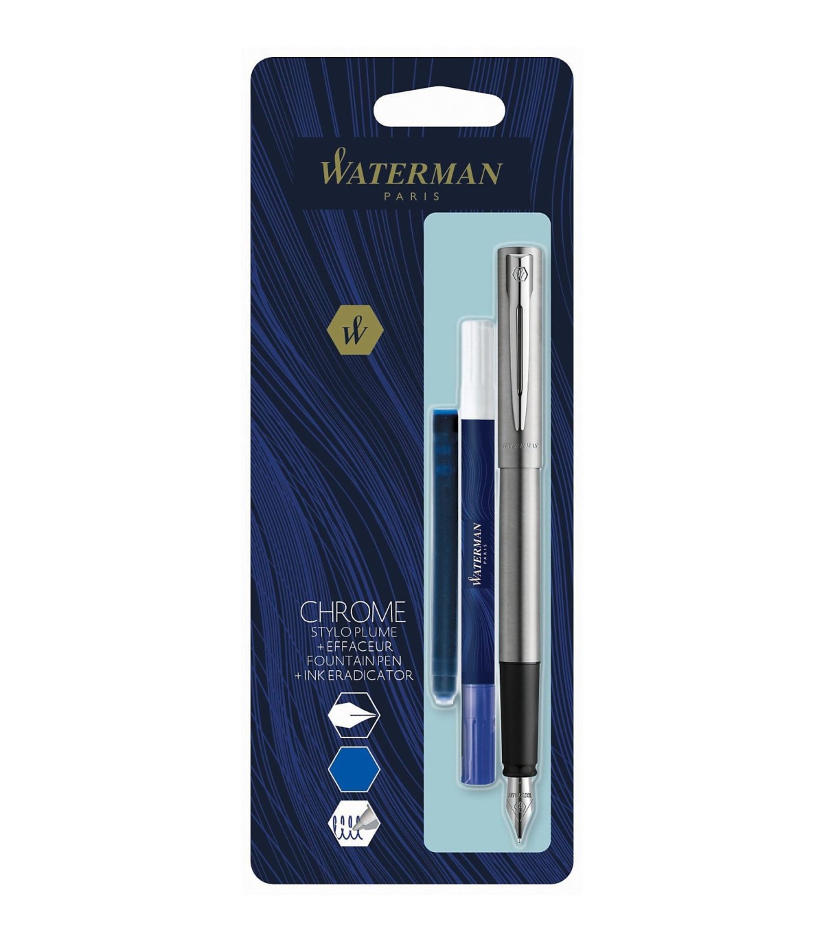 Waterman Graduate Pen Bleu/Chrome 