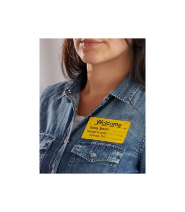 DYMO LabelWriter Boite de 1 rouleau de 220 étiquettes adhésives Jaunes, Badge/Expédition, 54mm x 101mm.